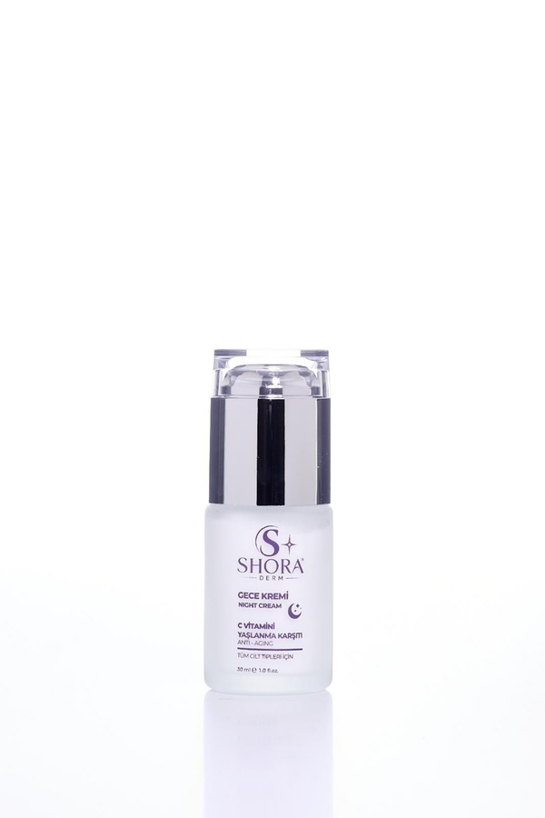 Gece Kremi C Vitamini Yaşlanma Karşıtı (30ML) - 1 Gece Kremi C Vitamini Yaşlanma Karşıtı (30ML) - 2 Gece Kremi C Vitamini Yaşlanma Karşıtı (30ML) - 3 Shora Derm Gece Kremi C Vitamini Yaşlanma Karşıtı (30ML)